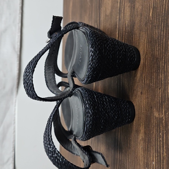 Stuart Weitzman Black Barbados Raffia Platform Sandals - Size 8.5 - Picture 6 of 13